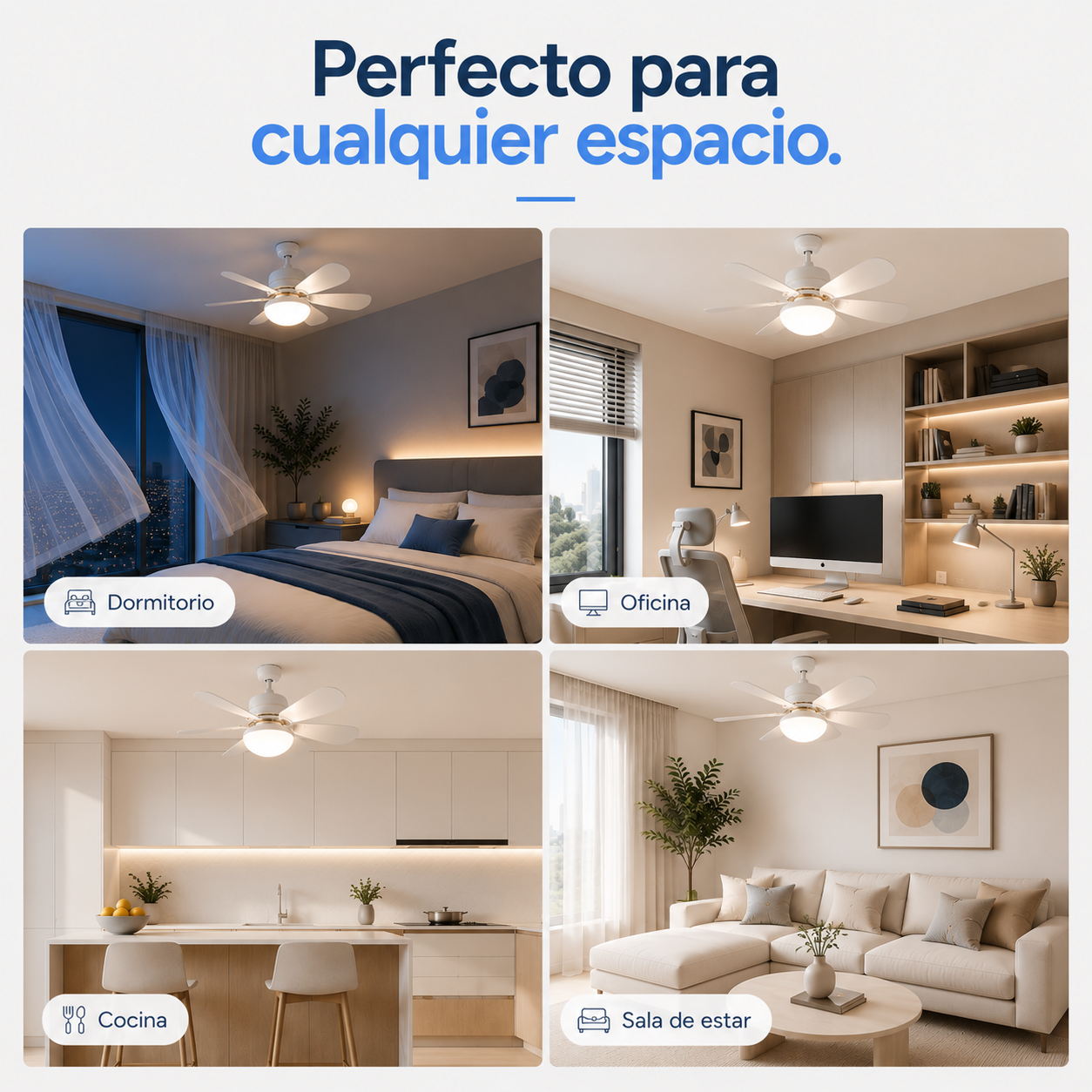 AirBloom™ Ventilador de Techo LED y Control Inteligente