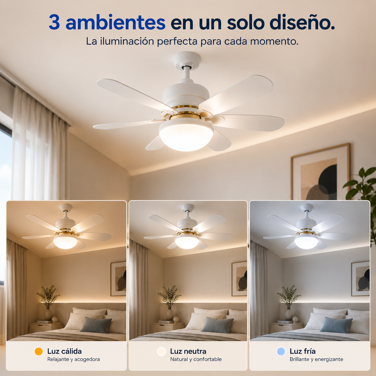AirBloom™ Ventilador de Techo LED y Control Inteligente